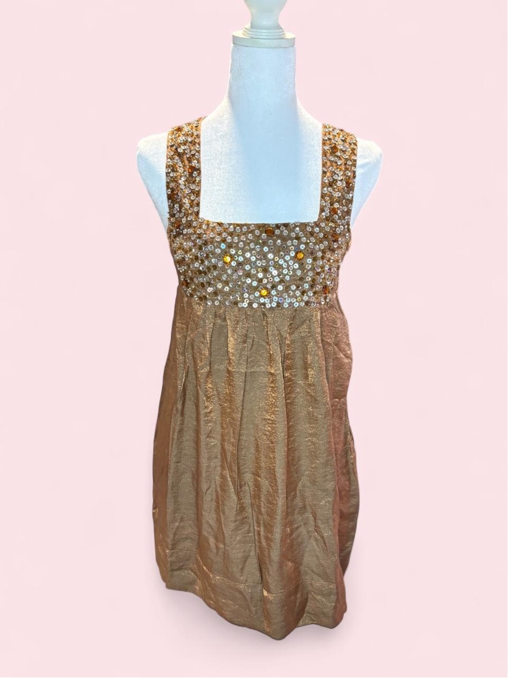 Angie Gold Sequin Empire Waist Top